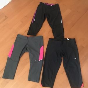 Bundle of 3 Pairs Nike Workout Capri's